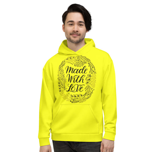 Made With Love Women's Yellow Unisex Hoodie