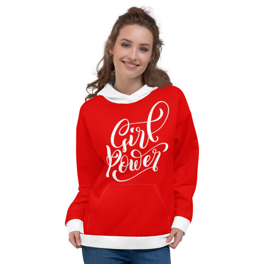 Red & White Girl Power Unisex Hoodie