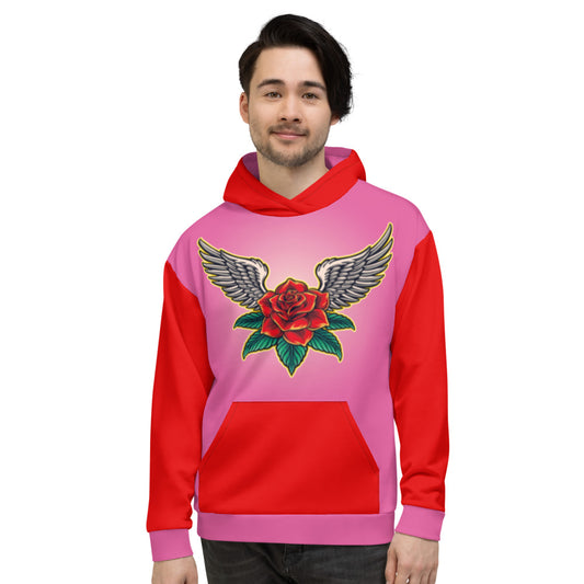 Pink Angel Roses Unisex Hoodie