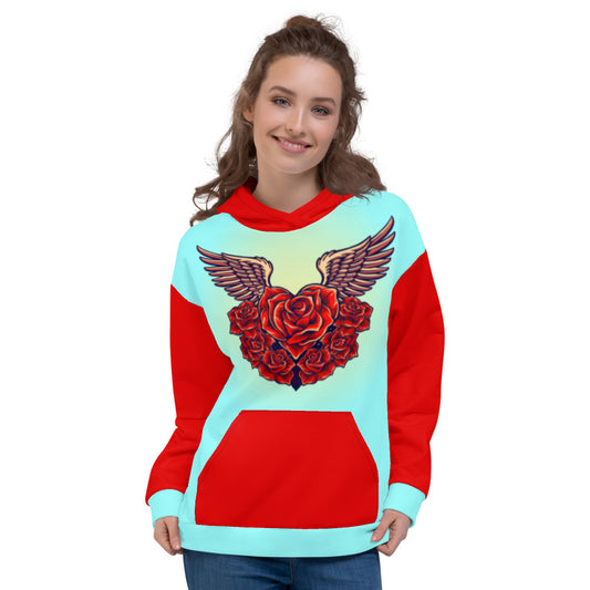 Light Blue Angel Roses Unisex Hoodie