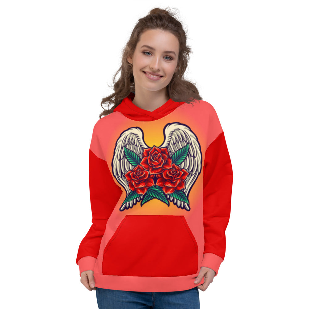 Red Angel Roses Unisex Hoodie