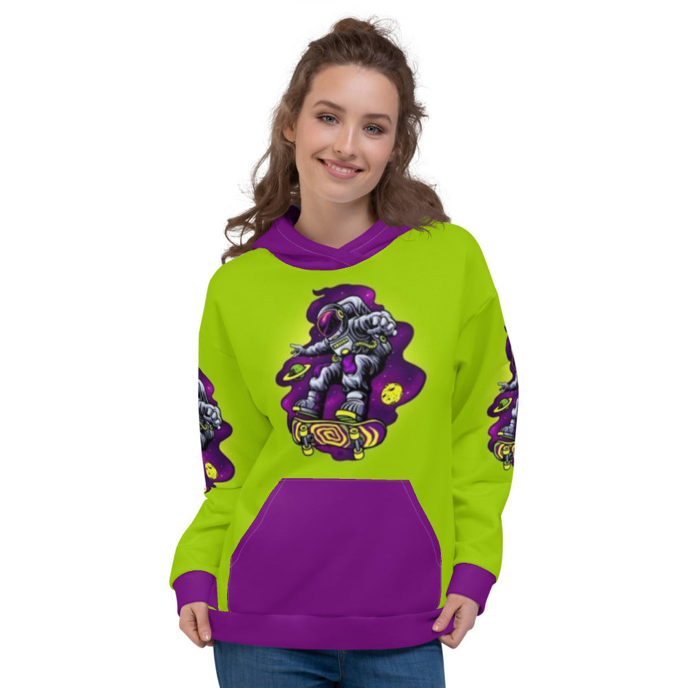 Trippy Skateboarding Astronaut Unisex Hoodie