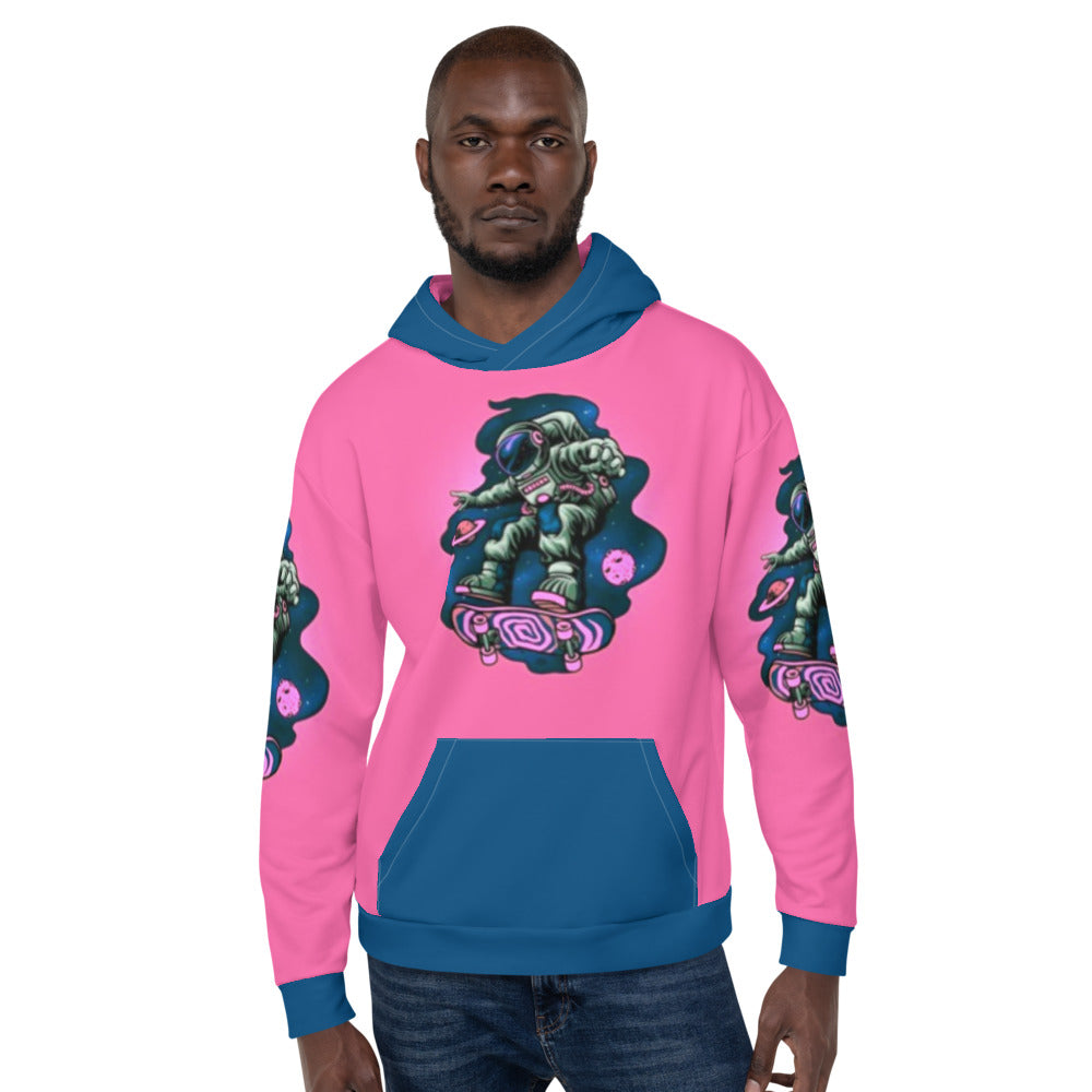 Trippy Skateboarding Astronaut Unisex Hoodie