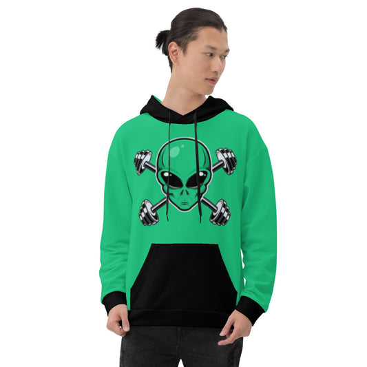 Teal Alien Gym Unisex Hoodie