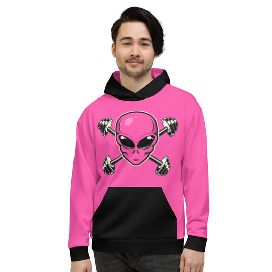 Pink Alien Gym Unisex Hoodie