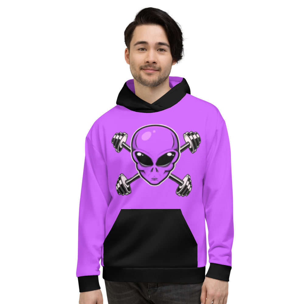 Purple Alien Gym Unisex Hoodie