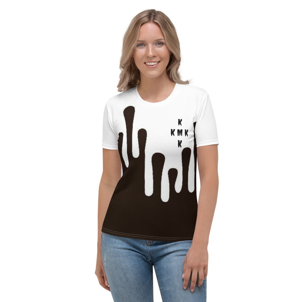 White & Black Paint Drippin Women's T-shirt