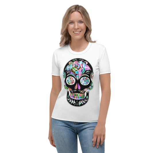 Rainbow Sugar Skull Women's T-shirt