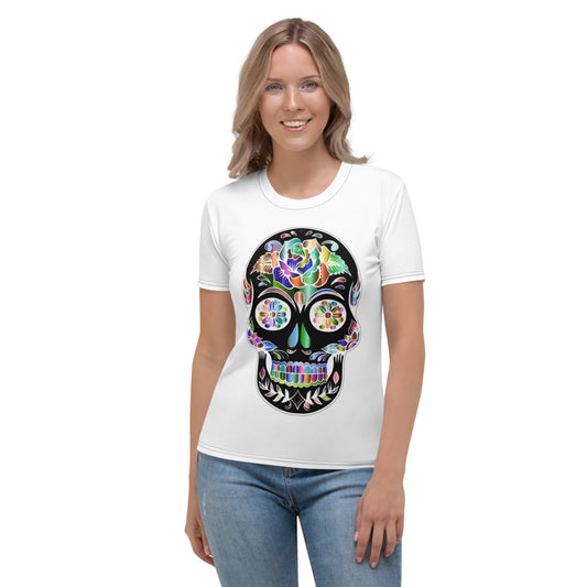 Rainbow Sugar Skull Women's T-shirt