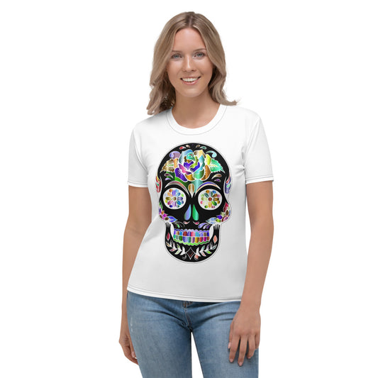 Rainbow Sugar Skull Women's T-shirt