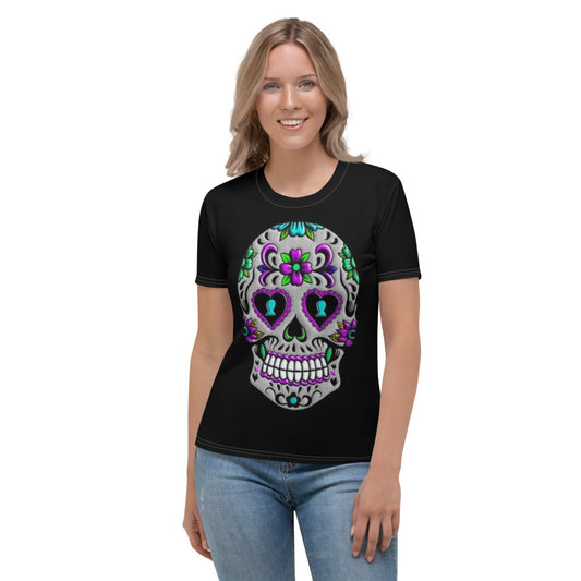 Sugar Skull Black Women's T-shirt