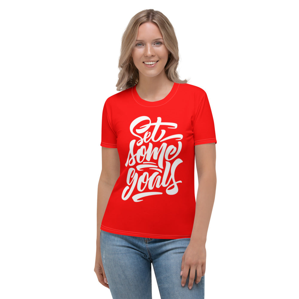 Set Some Goals Red Women's T-shirt