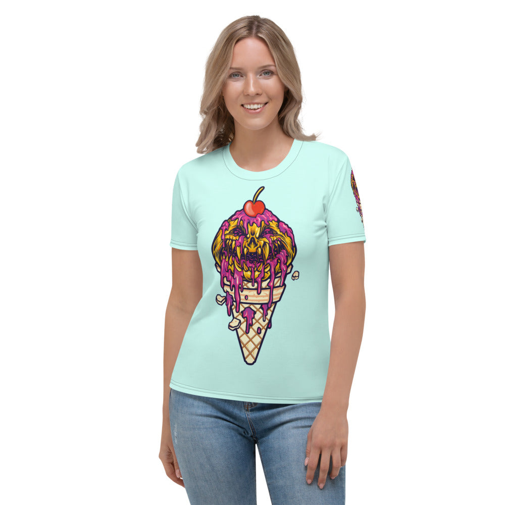 Creepy Monster Ice Cream Cone Women's T-shirt