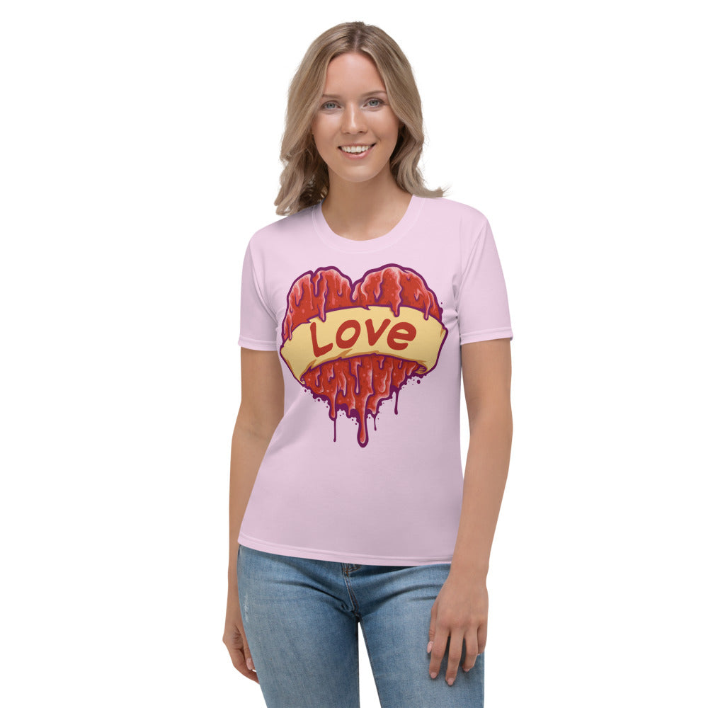 Red Drippy Heart Women's T-shirt