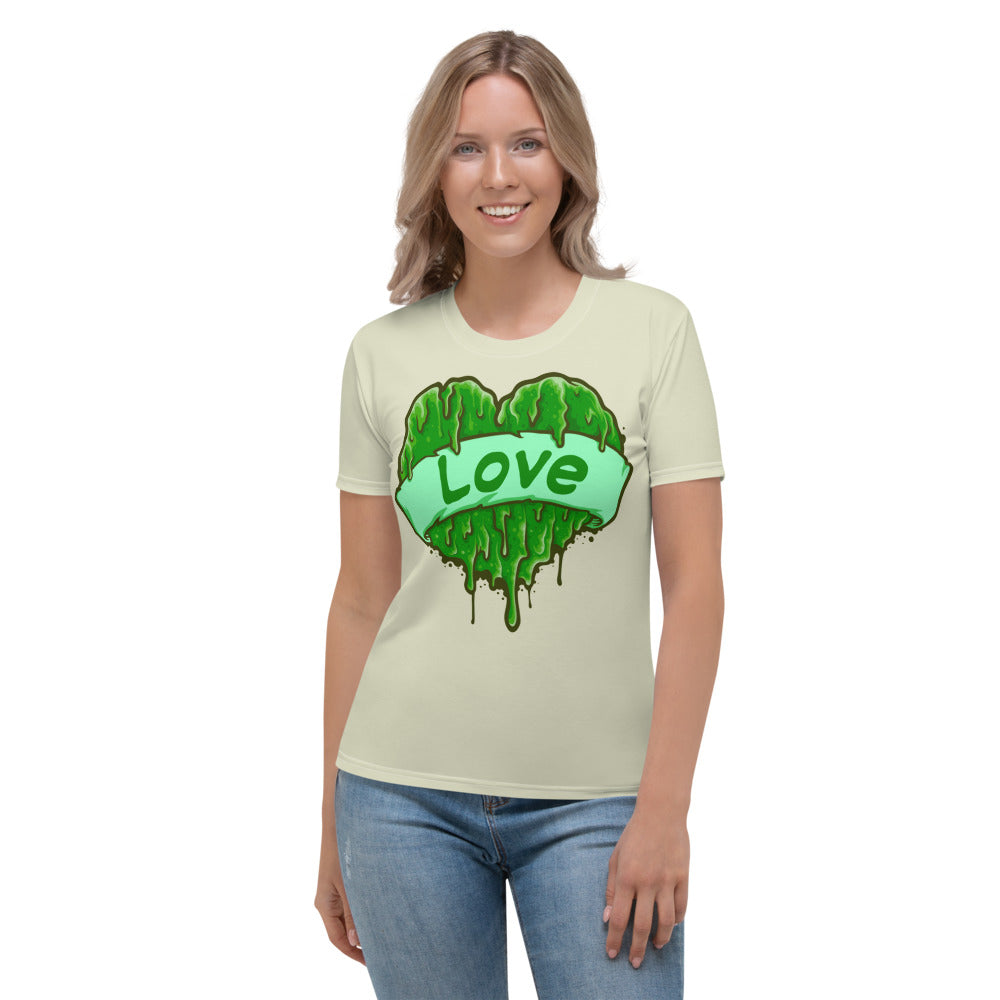 Green Drippy Heart Women's T-shirt