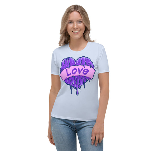 Purple Drippy Heart Women's T-shirt