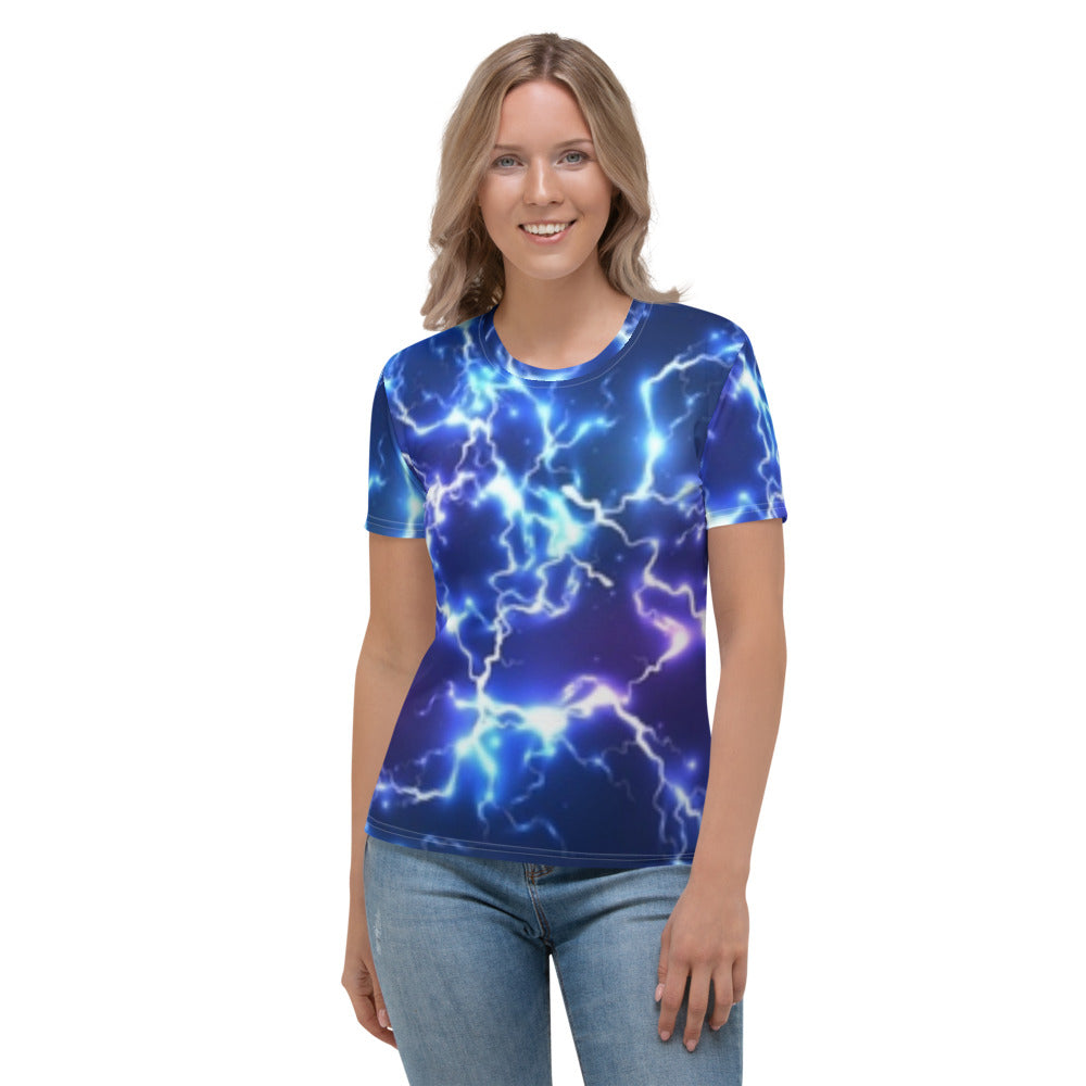 Blue Lightning Strike Women's T-shirt