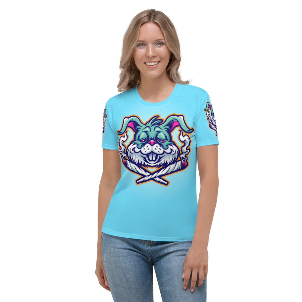 Blue & Teal Stoners Only Rabbit Women's T-shirt