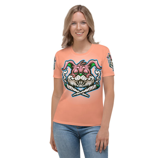 Peach & Pink Stoners Only Rabbit Women's T-shirt