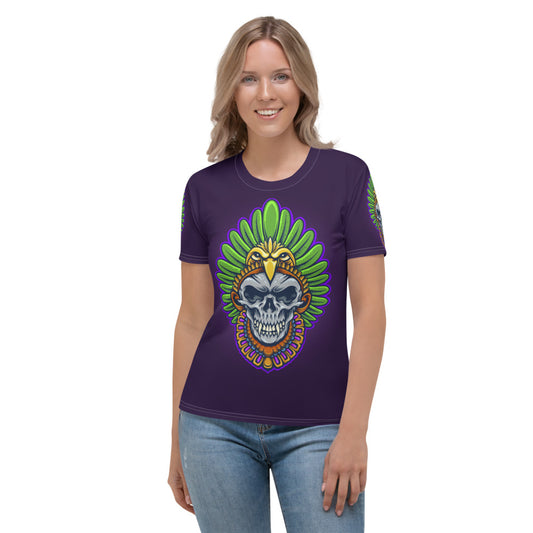 American Indian Skull Eagle Warrior Women's T-shirt