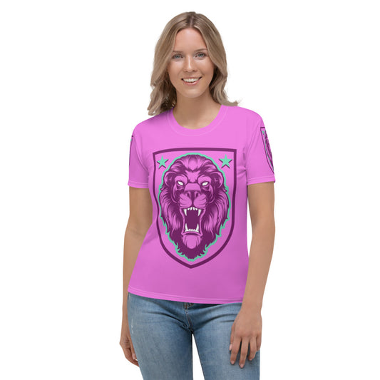 Pink & Green Lion Shield Women's T-shirt