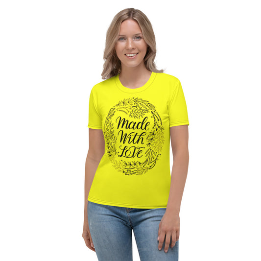 Made With Love Women's Yellow T-shirt