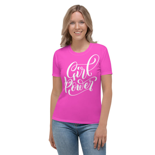 Pink & White Girl Power Women's T-shirt