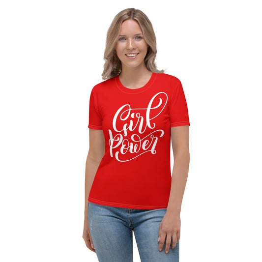 Red & White Girl Power Women's T-shirt