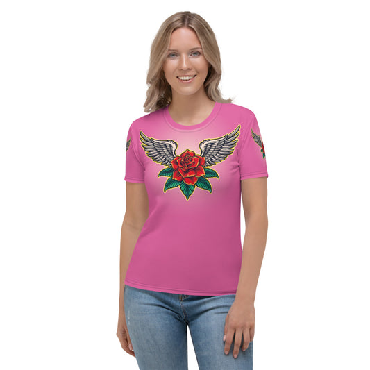 Pink Angel Roses Women's T-shirt