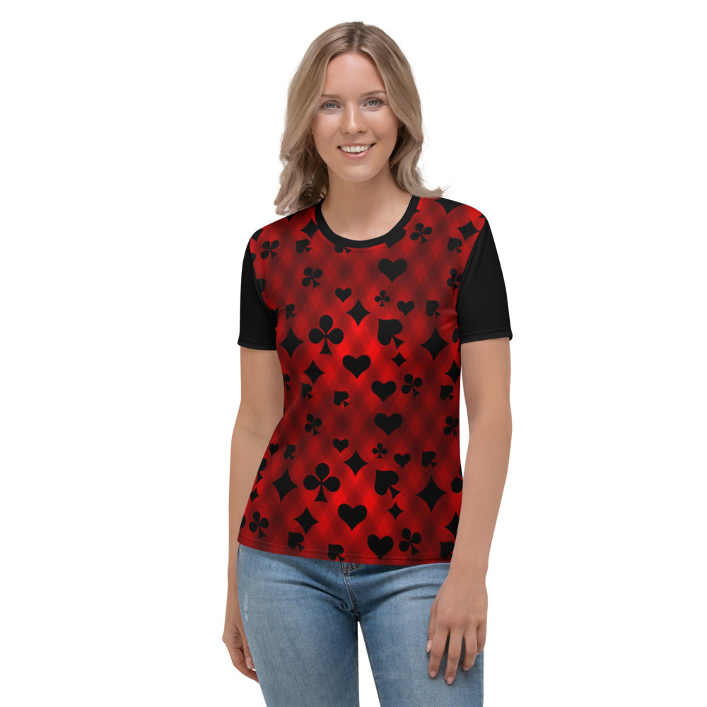 Red & Black Playing Card Women's T-shirt