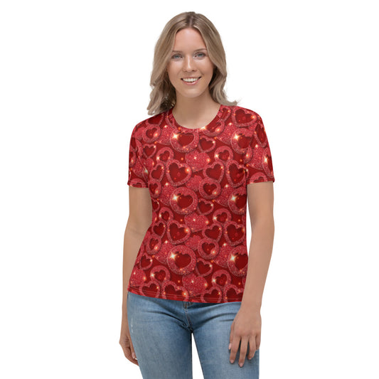 Lovely Red Hearts Women's T-shirt