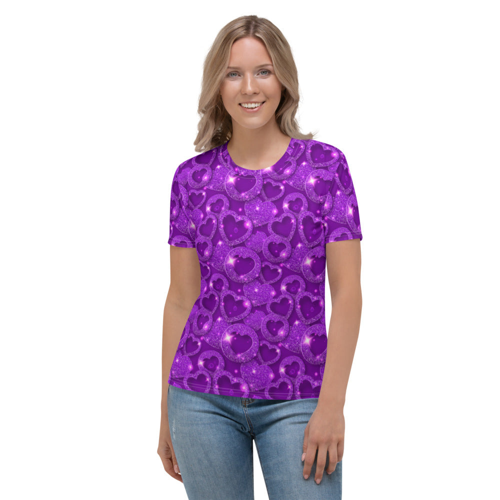 Lovely Purple Hearts Women's T-shirt