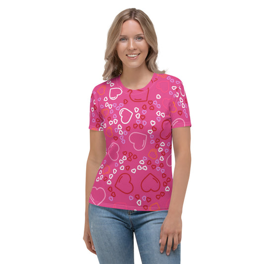 Pink Hearts Women's T-shirt