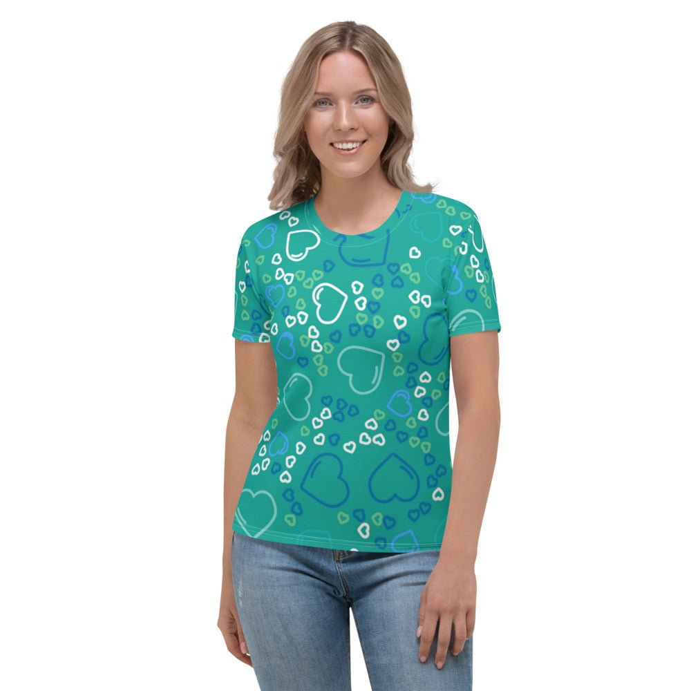 Teal Hearts Women's T-shirt