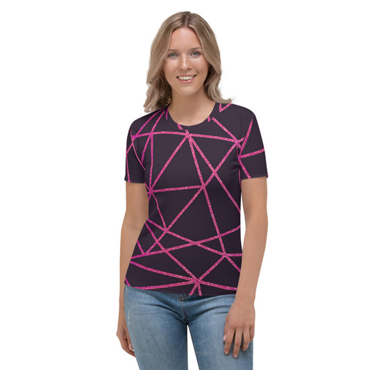 Pink & Black Triangle Women's T-shirt