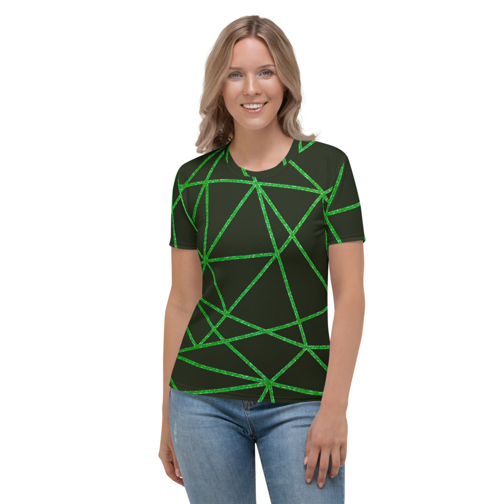 Green & Black Triangle Women's T-shirt