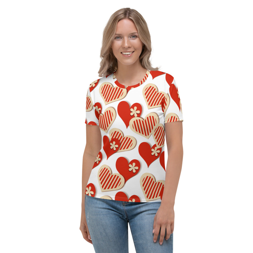 Cute Red Hearts Women's T-shirt