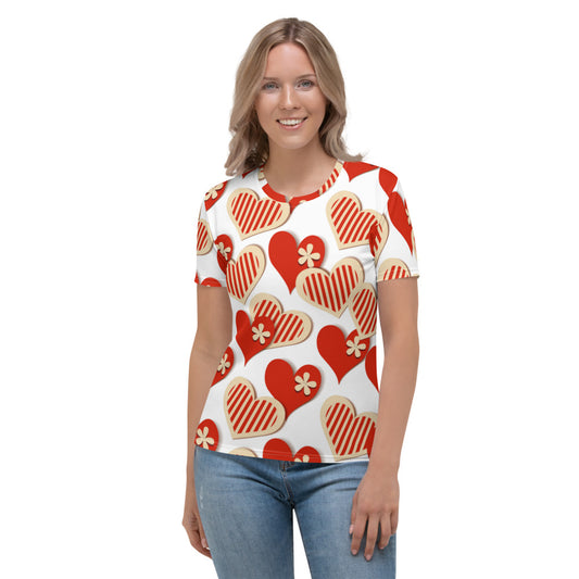 Cute Red Hearts Women's T-shirt