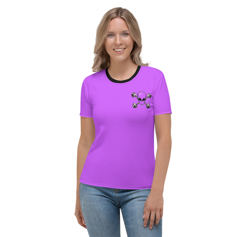 Women's Purple Alien Gym T-shirt