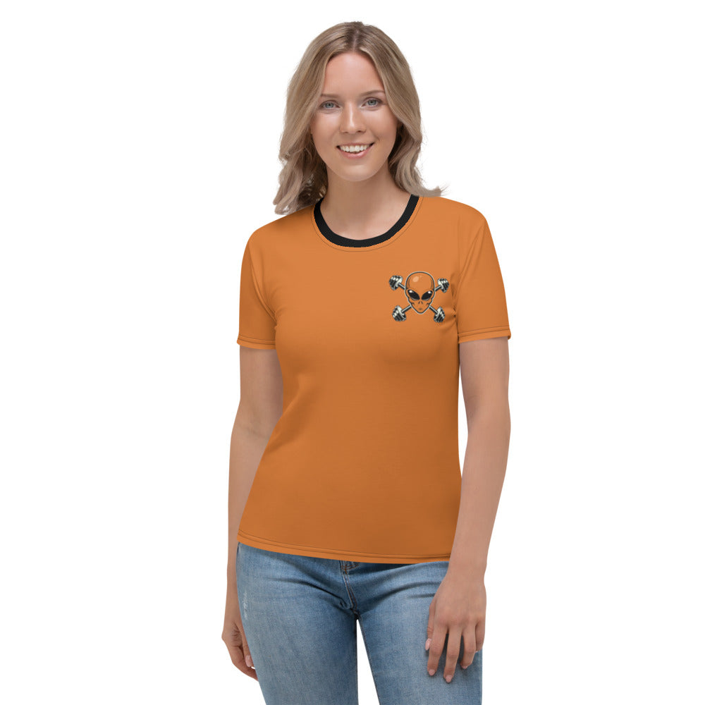 Women's Orange Alien Gym T-shirt