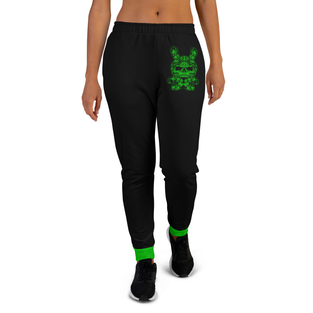 Women's Black & Green B RABB Joggers