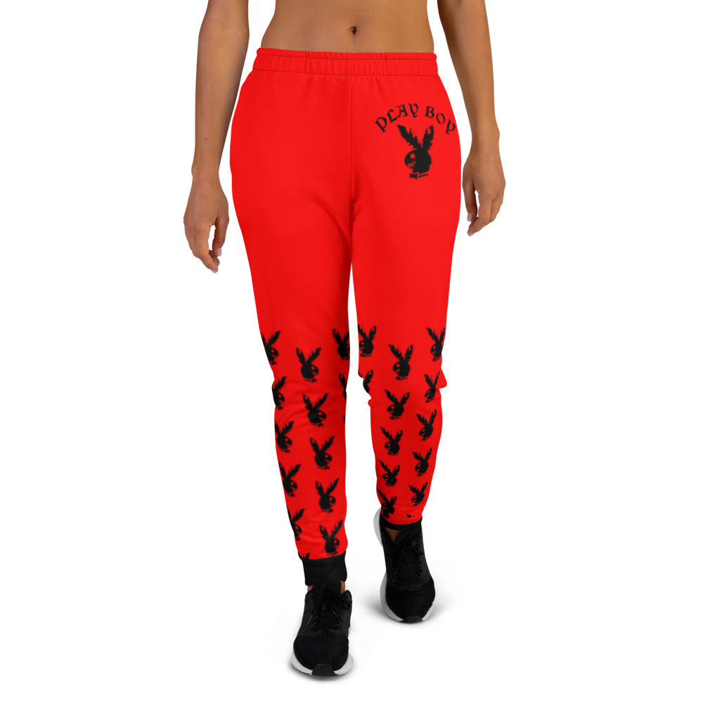 Red & Black Play Boy Women's Joggers