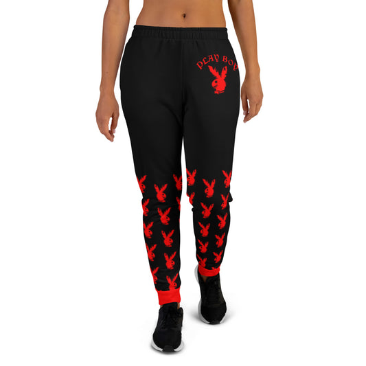 Black & Red Play Boy Women's Joggers