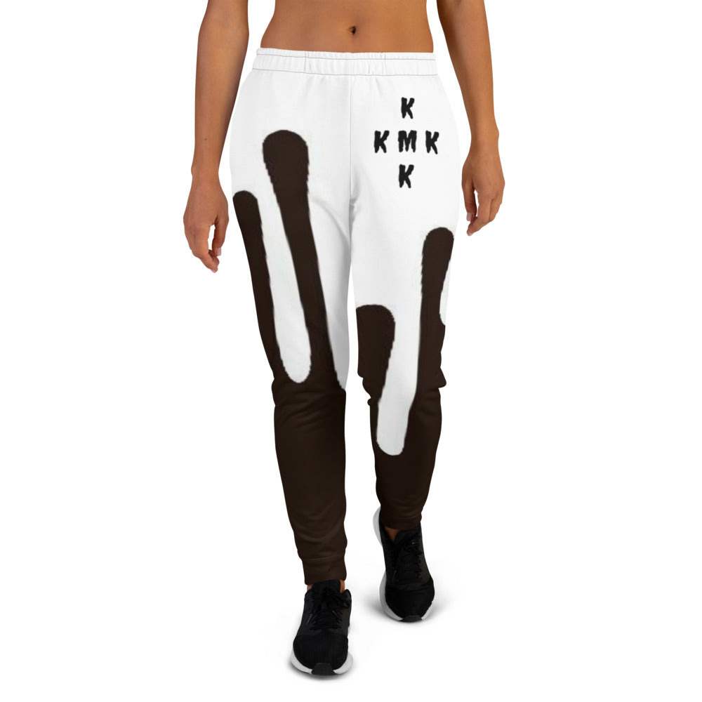 White &  Black Paint Drippin Women's Joggers