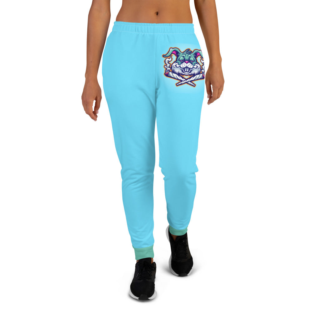 Blue & Teal Stoners Only Rabbit Women's Joggers