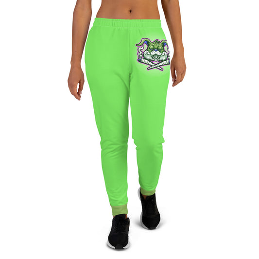 Lime Green & Dark Green Stoners Only Rabbit Women's Joggers