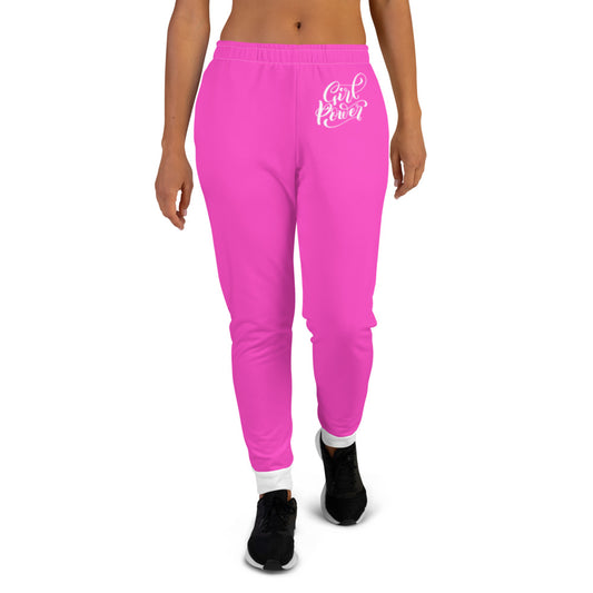 Pink & White Girl Power Women's Joggers