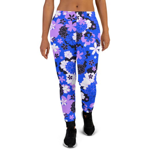 Blue Japanese Flower Women's Joggers