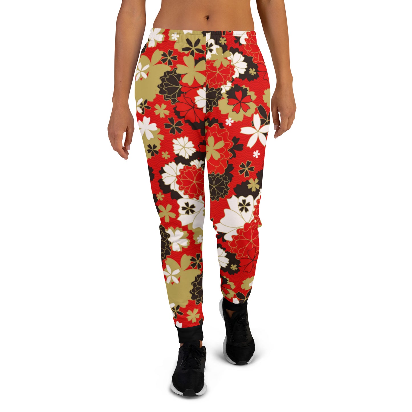 Red Japanese Flower Women's Joggers