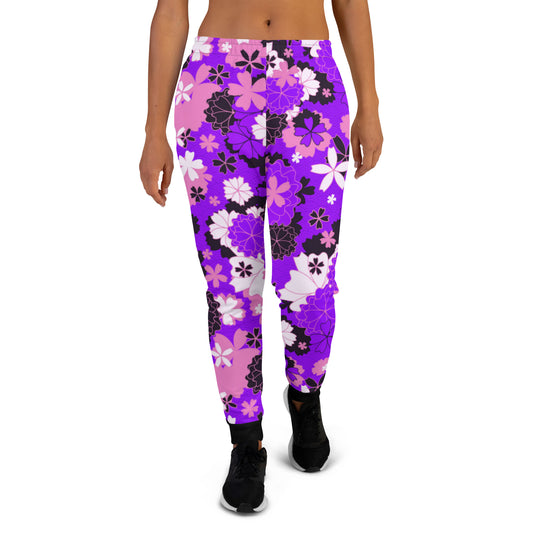 Purple Japanese Flower Women's Joggers